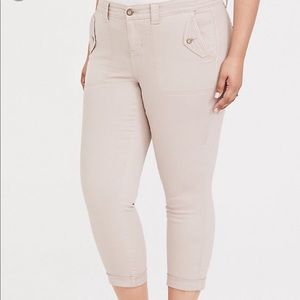 Torrid tan crop twill military pant